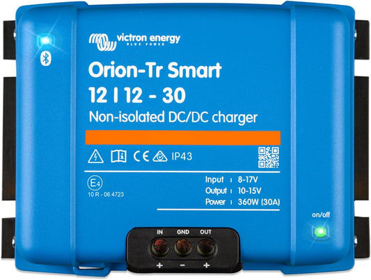 Victron Energy Orion-Tr Smart DC to DC Charger (Bluetooth) - 12/12-Volt 30 amp 360-Watt - Battery Charger for Dual Battery Systems - Non-Isolated